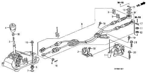 2007 accord EXV6(NAVI) 2 DOOR 6MT SHIFT LEVER (V6) diagram 2007 accord EXV6(NAVI) 2 DOOR 6MT SHIFT LEVER (V6) diagram