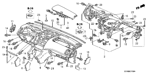 2007 accord EXV6(NAVI) 2 DOOR 6MT INSTRUMENT PANEL diagram 2007 accord EXV6(NAVI) 2 DOOR 6MT INSTRUMENT PANEL diagram