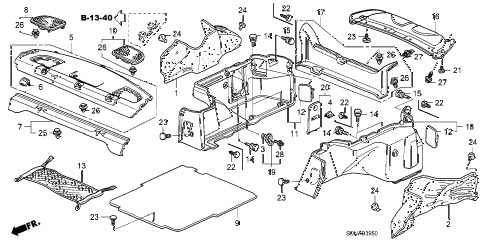 2007 accord EXV6 2 DOOR 6MT REAR TRAY - TRUNK SIDE GARNISH diagram 2007 accord EXV6 2 DOOR 6MT REAR TRAY - TRUNK SIDE GARNISH diagram