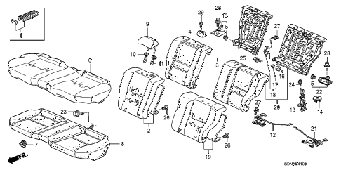 2007 accord EXV6 2 DOOR 6MT REAR SEAT diagram 2007 accord EXV6 2 DOOR 6MT REAR SEAT diagram