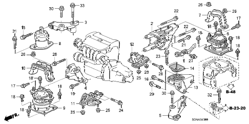 2007 accord LX 2 DOOR 5MT ENGINE MOUNTS (L4) (MT) diagram 2007 accord LX 2 DOOR 5MT ENGINE MOUNTS (L4) (MT) diagram