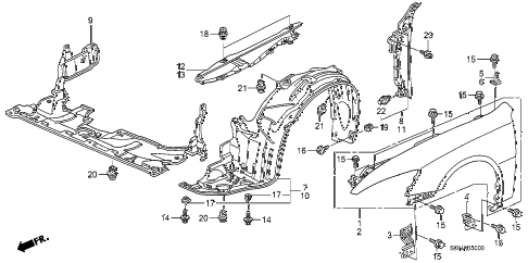 2007 accord EXL(NAVI) 2 DOOR 5MT FRONT FENDERS diagram 2007 accord EXL(NAVI) 2 DOOR 5MT FRONT FENDERS diagram