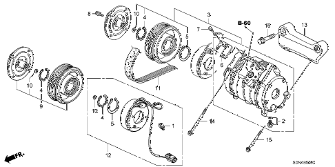 2007 accord LX 2 DOOR 5MT A/C COMPRESSOR (L4) diagram 2007 accord LX 2 DOOR 5MT A/C COMPRESSOR (L4) diagram