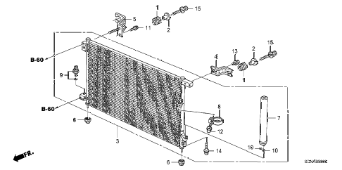 2007 accord EXV6 2 DOOR 6MT A/C CONDENSER diagram 2007 accord EXV6 2 DOOR 6MT A/C CONDENSER diagram