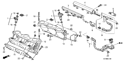 2007 accord EXV6 2 DOOR 6MT FUEL INJECTOR (V6) diagram 2007 accord EXV6 2 DOOR 6MT FUEL INJECTOR (V6) diagram