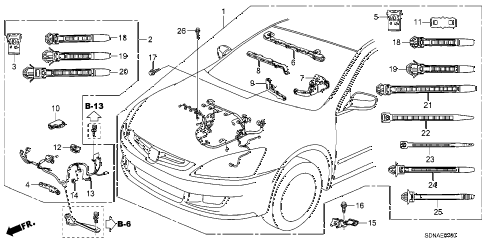 2007 accord LX 2 DOOR 5MT ENGINE WIRE HARNESS (L4) diagram 2007 accord LX 2 DOOR 5MT ENGINE WIRE HARNESS (L4) diagram