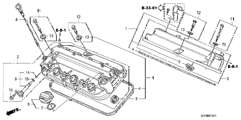 2007 accord EXV6 2 DOOR 6MT CYLINDER HEAD COVER (V6) diagram 2007 accord EXV6 2 DOOR 6MT CYLINDER HEAD COVER (V6) diagram