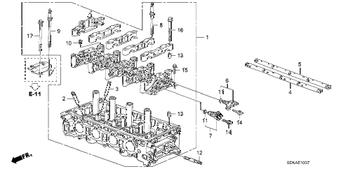 2007 accord EXL(NAVI) 2 DOOR 5MT CYLINDER HEAD (L4) diagram 2007 accord EXL(NAVI) 2 DOOR 5MT CYLINDER HEAD (L4) diagram