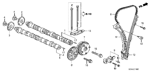 2007 accord LX 2 DOOR 5MT CAMSHAFT - CAM CHAIN (L4) diagram 2007 accord LX 2 DOOR 5MT CAMSHAFT - CAM CHAIN (L4) diagram