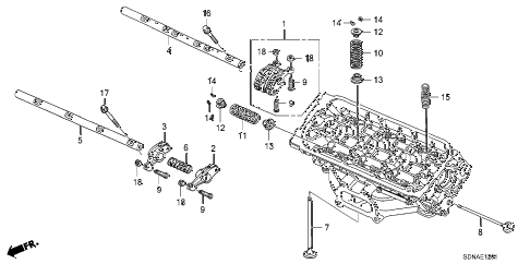2007 accord EXV6 2 DOOR 6MT VALVE - ROCKER ARM (FR.) (V6) diagram 2007 accord EXV6 2 DOOR 6MT VALVE - ROCKER ARM (FR.) (V6) diagram