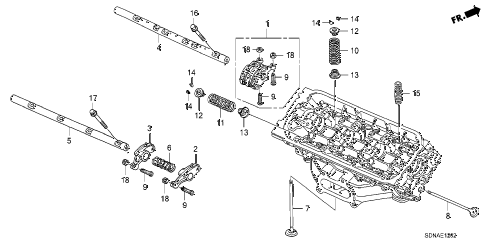 2007 accord EXV6(NAVI) 2 DOOR 6MT VALVE - ROCKER ARM (RR.) (V6) diagram 2007 accord EXV6(NAVI) 2 DOOR 6MT VALVE - ROCKER ARM (RR.) (V6) diagram