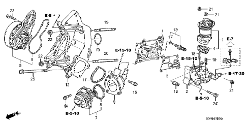 2007 accord EXL(NAVI) 2 DOOR 5MT WATER PUMP - SENSOR (L4) diagram 2007 accord EXL(NAVI) 2 DOOR 5MT WATER PUMP - SENSOR (L4) diagram
