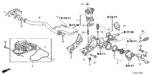 2007 accord EXV6(NAVI) 2 DOOR 6MT WATER PUMP - SENSOR (V6) diagram 2007 accord EXV6(NAVI) 2 DOOR 6MT WATER PUMP - SENSOR (V6) diagram