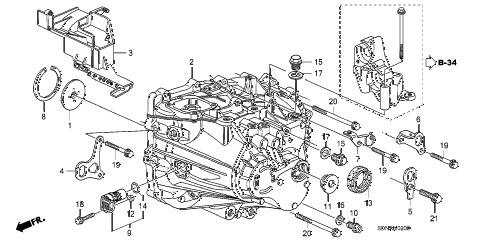 2007 accord LX 2 DOOR 5MT MT TRANSMISSION CASE (L4) diagram 2007 accord LX 2 DOOR 5MT MT TRANSMISSION CASE (L4) diagram