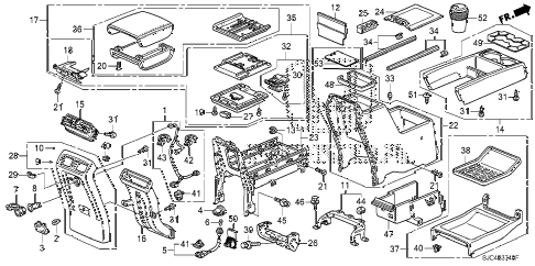 Honda online store : 2010 ridgeline console parts