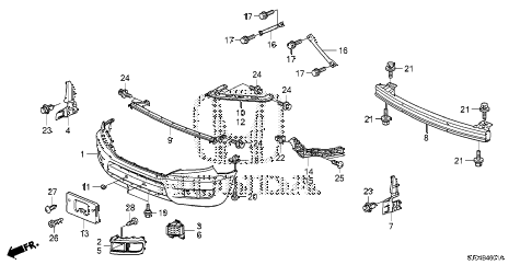 2012 ridgeline RTL 4 DOOR 5AT FRONT BUMPER (2) diagram 2012 ridgeline RTL 4 DOOR 5AT FRONT BUMPER (2) diagram