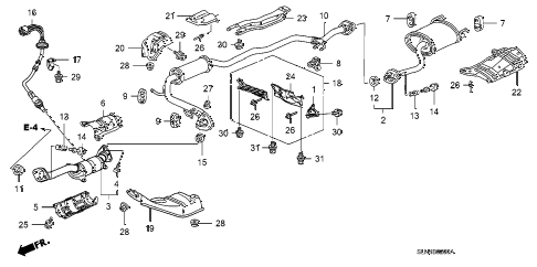 2008 fit BASE 5 DOOR 5MT EXHAUST PIPE - MUFFLER diagram 2008 fit BASE 5 DOOR 5MT EXHAUST PIPE - MUFFLER diagram