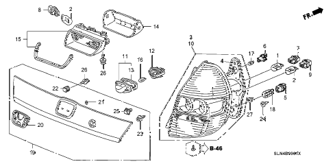 2007 fit SPORT 5 DOOR 5MT TAILLIGHT - LICENSE LIGHT diagram 2007 fit SPORT 5 DOOR 5MT TAILLIGHT - LICENSE LIGHT diagram