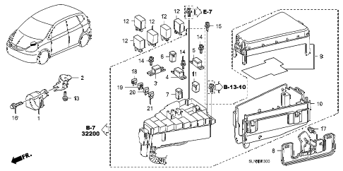 2007 fit SPORT 5 DOOR 5MT CONTROL UNIT (ENGINE ROOM) diagram 2007 fit SPORT 5 DOOR 5MT CONTROL UNIT (ENGINE ROOM) diagram