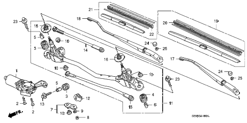 2008 fit BASE 5 DOOR 5MT FRONT WINDSHIELD WIPER diagram 2008 fit BASE 5 DOOR 5MT FRONT WINDSHIELD WIPER diagram