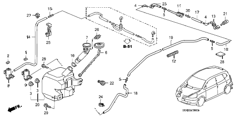 2007 fit SPORT 5 DOOR 5MT WINDSHIELD WASHER (KA) diagram 2007 fit SPORT 5 DOOR 5MT WINDSHIELD WASHER (KA) diagram