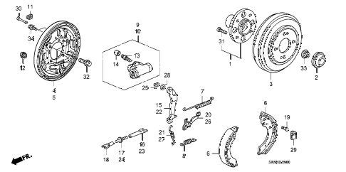 2007 fit SPORT 5 DOOR 5MT REAR BRAKE diagram 2007 fit SPORT 5 DOOR 5MT REAR BRAKE diagram