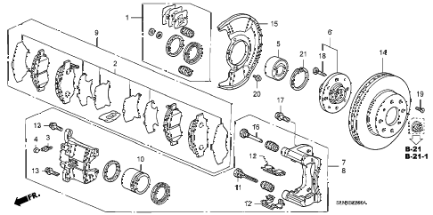 2008 fit BASE 5 DOOR 5MT FRONT BRAKE diagram 2008 fit BASE 5 DOOR 5MT FRONT BRAKE diagram