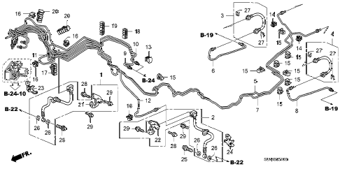 2008 fit BASE 5 DOOR 5MT BRAKE LINES (ABS) diagram 2008 fit BASE 5 DOOR 5MT BRAKE LINES (ABS) diagram