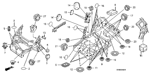 2007 fit SPORT 5 DOOR 5MT GROMMET (FR.) diagram 2007 fit SPORT 5 DOOR 5MT GROMMET (FR.) diagram