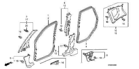 2007 fit SPORT 5 DOOR 5MT PILLAR GARNISH diagram 2007 fit SPORT 5 DOOR 5MT PILLAR GARNISH diagram