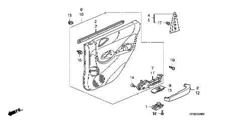 2008 fit BASE 5 DOOR 5MT REAR DOOR LINING diagram 2008 fit BASE 5 DOOR 5MT REAR DOOR LINING diagram