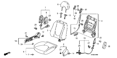2007 fit SPORT 5 DOOR 5MT FRONT SEAT (R.) diagram 2007 fit SPORT 5 DOOR 5MT FRONT SEAT (R.) diagram