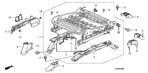 2008 fit BASE 5 DOOR 5MT FRONT SEAT COMPONENTS (R.) diagram 2008 fit BASE 5 DOOR 5MT FRONT SEAT COMPONENTS (R.) diagram