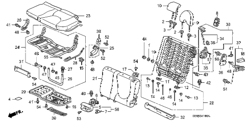 2007 fit SPORT 5 DOOR 5MT REAR SEAT (L.) diagram 2007 fit SPORT 5 DOOR 5MT REAR SEAT (L.) diagram