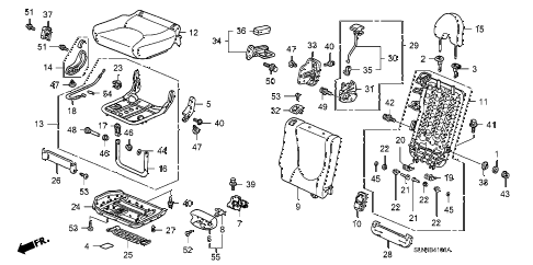 2007 fit SPORT 5 DOOR 5MT REAR SEAT (R.) diagram 2007 fit SPORT 5 DOOR 5MT REAR SEAT (R.) diagram