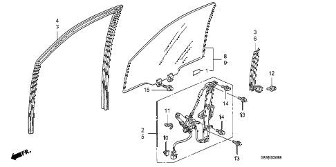 2007 fit SPORT 5 DOOR 5MT FRONT DOOR GLASS - DOOR REGULATOR diagram 2007 fit SPORT 5 DOOR 5MT FRONT DOOR GLASS - DOOR REGULATOR diagram