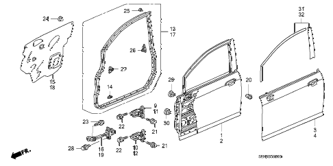2008 fit BASE 5 DOOR 5MT FRONT DOOR PANELS diagram 2008 fit BASE 5 DOOR 5MT FRONT DOOR PANELS diagram