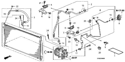 2008 fit BASE 5 DOOR 5MT A/C HOSES - PIPES diagram 2008 fit BASE 5 DOOR 5MT A/C HOSES - PIPES diagram