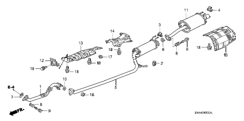 2008 civic EX(TRANS-#MPCA-2* 4 DOOR 5AT EXHAUST PIPE - MUFFLER (1.8L) diagram 2008 civic EX(TRANS-#MPCA-2* 4 DOOR 5AT EXHAUST PIPE - MUFFLER (1.8L) diagram