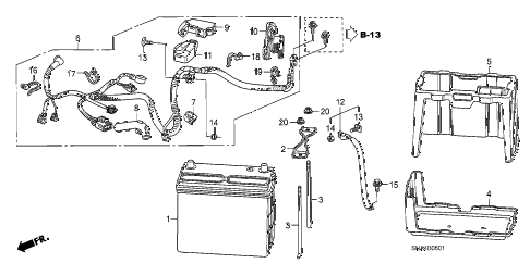 2008 civic SI 4 DOOR 6MT BATTERY (2.0L) diagram 2008 civic SI 4 DOOR 6MT BATTERY (2.0L) diagram