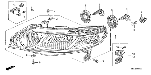 2006 civic EX(NAV) 4 DOOR 5AT HEADLIGHT diagram 2006 civic EX(NAV) 4 DOOR 5AT HEADLIGHT diagram