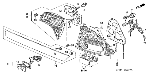 2007 civic EX 4 DOOR 5AT TAILLIGHT - LICENSE LIGHT diagram 2007 civic EX 4 DOOR 5AT TAILLIGHT - LICENSE LIGHT diagram