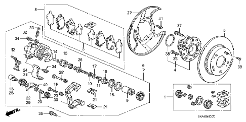 2008 civic EX(TRANS-#MPCA-2* 4 DOOR 5AT REAR BRAKE (DISK) diagram 2008 civic EX(TRANS-#MPCA-2* 4 DOOR 5AT REAR BRAKE (DISK) diagram