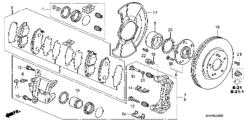 2008 civic DX(AC) 4 DOOR 5AT FRONT BRAKE (1.8L) diagram 2008 civic DX(AC) 4 DOOR 5AT FRONT BRAKE (1.8L) diagram