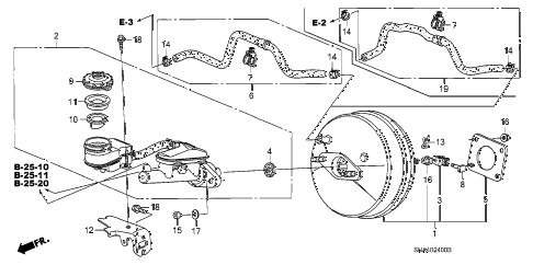 2006 civic EX(NAV) 4 DOOR 5AT BRAKE MASTER CYLINDER - MASTER POWER (KA/KC) diagram 2006 civic EX(NAV) 4 DOOR 5AT BRAKE MASTER CYLINDER - MASTER POWER (KA/KC) diagram