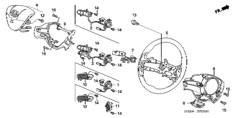 2007 civic EX 4 DOOR 5AT STEERING WHEEL (SRS) (1.8L) diagram 2007 civic EX 4 DOOR 5AT STEERING WHEEL (SRS) (1.8L) diagram