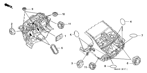 2007 civic EX 4 DOOR 5AT GROMMET (RR.) diagram 2007 civic EX 4 DOOR 5AT GROMMET (RR.) diagram