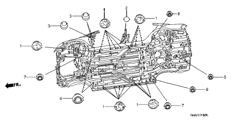 2007 civic DX 4 DOOR 5AT GROMMET (LOWER) diagram 2007 civic DX 4 DOOR 5AT GROMMET (LOWER) diagram