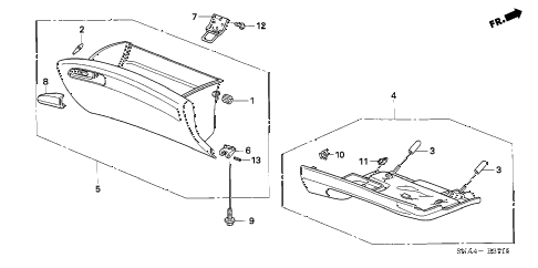 2008 civic EX 4 DOOR 5AT INSTRUMENT PANEL GARNISH (PASSENGER SIDE) diagram 2008 civic EX 4 DOOR 5AT INSTRUMENT PANEL GARNISH (PASSENGER SIDE) diagram
