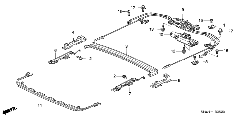 2006 civic EX(NAV) 4 DOOR 5AT ROOF SLIDE COMPONENTS diagram 2006 civic EX(NAV) 4 DOOR 5AT ROOF SLIDE COMPONENTS diagram